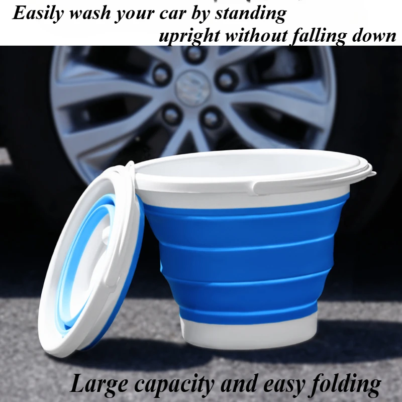 5L Collapsible Bucket Portable Folding Water Bucket Car Washing Fishing Household Plastic Travel Outdoor Camping