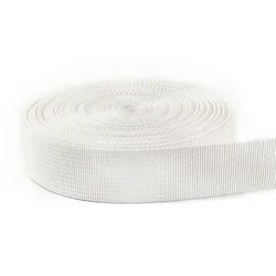 Durable Nylon Webbing Tape for Crafting and Sewing Projects (White)