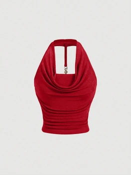 New niche elegant and comfortable neck halter women's vest single piece 1