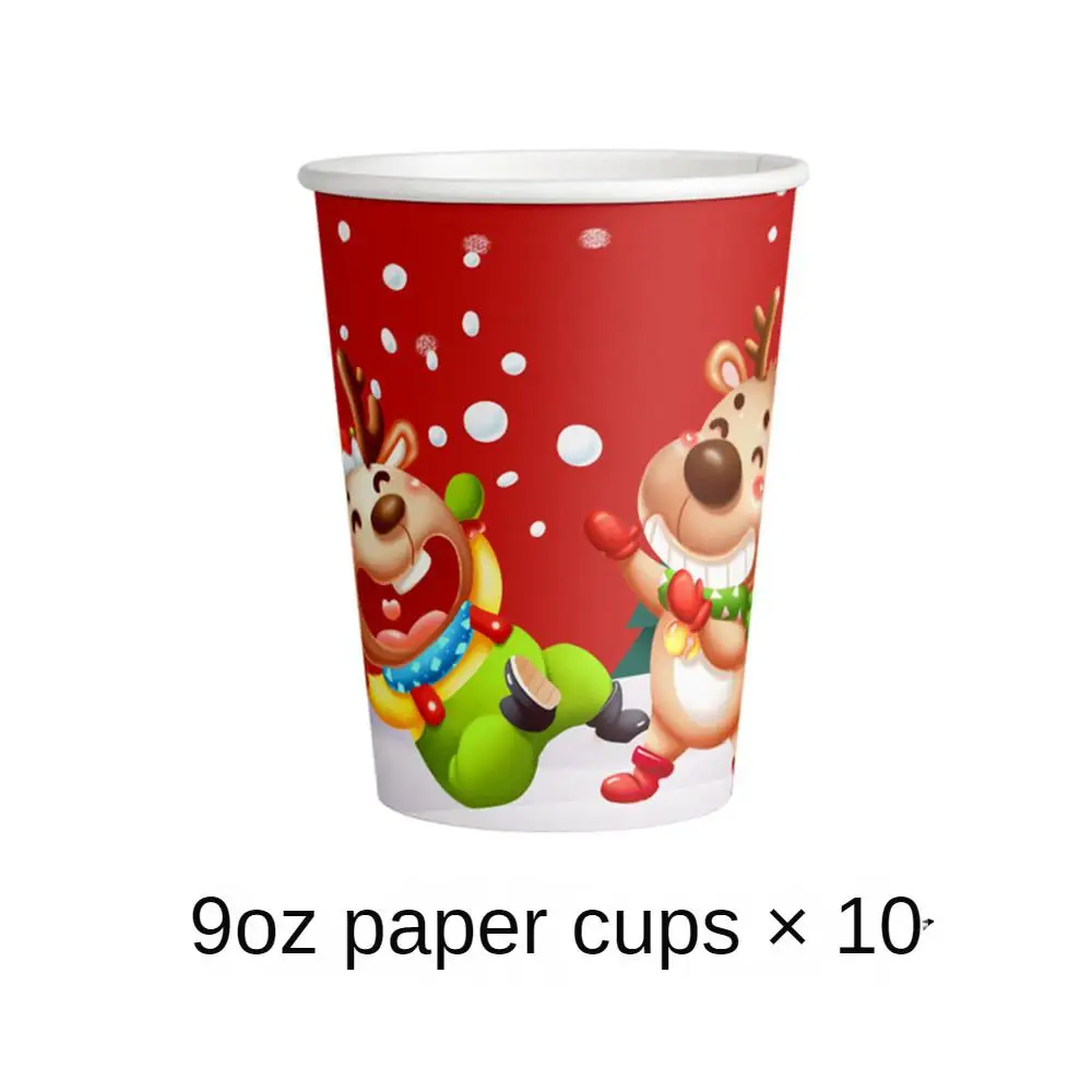 10pcs Halloween Disposable Tableware Sets Christmas Paper Plates Cups Ghost Pumpkin Halloween Party Decorations