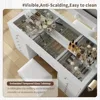 55" W , Makeup Vanity with Charging Station, 15 Drawers with Lighted , 3 Lighting Modes, Brightness Adjustable, Makeup Vanities 6