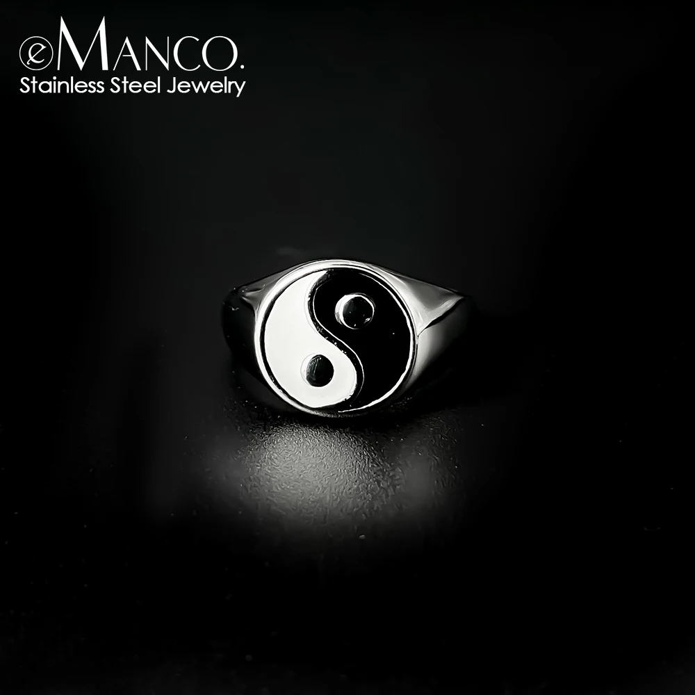 Stainless steel Yin Yang Bagua diagram ring Men's Women's Engagement jewelry, finger rings,fashion rings,engagement rings,stainless steel rings,metal rings