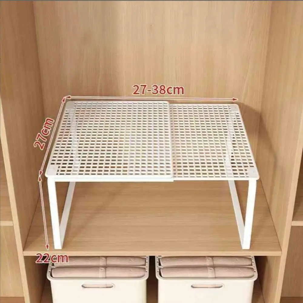 DIY 금속 옷장 선반 조절 가능 확장형 옷장 정리대 접이식 적층형 선반 욕실용