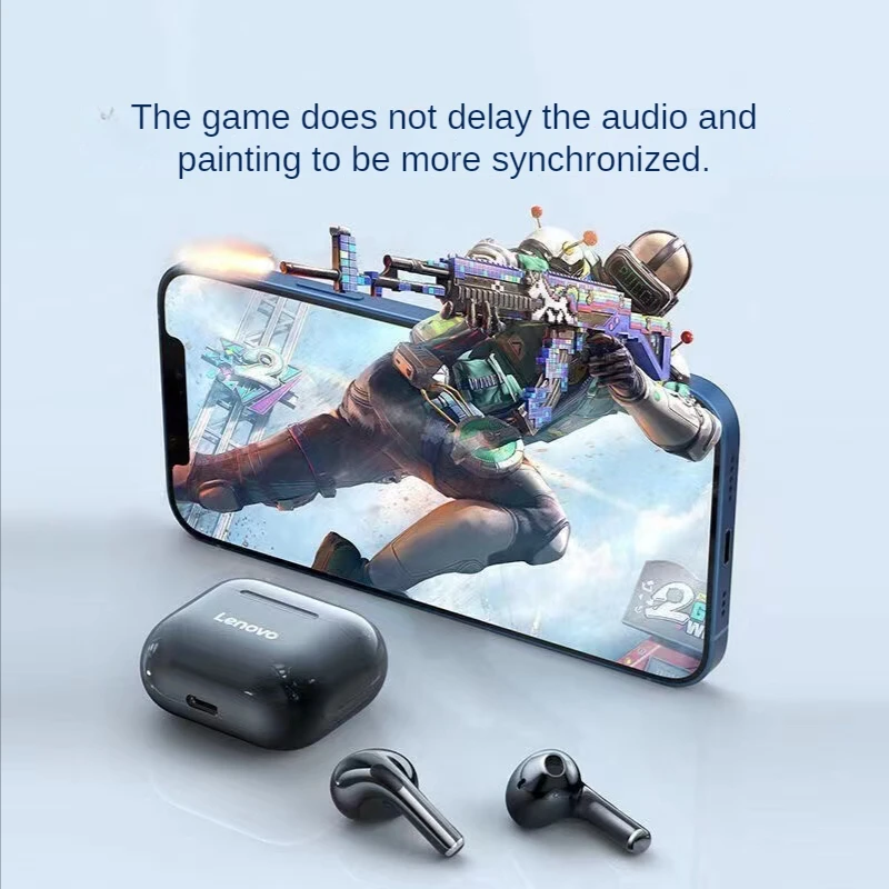 Lenovo wireless earphones bluetooth headphones Originele Lenovo Lp40 5PCS 10PCS Bluetooth Headset 5.0 Semi-in-ear meeslepende audio hi-fi TWS microfoon touch control