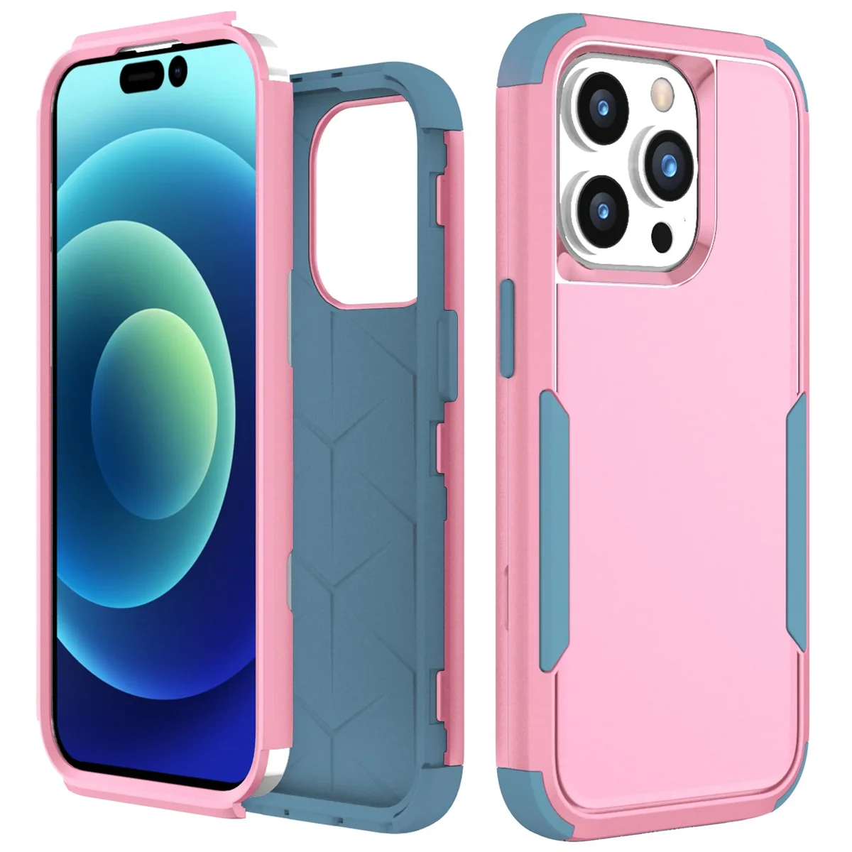 Hybrid Heavy Duty Armor for IPhone 17 16 15 14 13 12 11 XR XS Pro Max 7 8 Plus 3IN1 Ott Case Box Hard Military Shockproof Cover