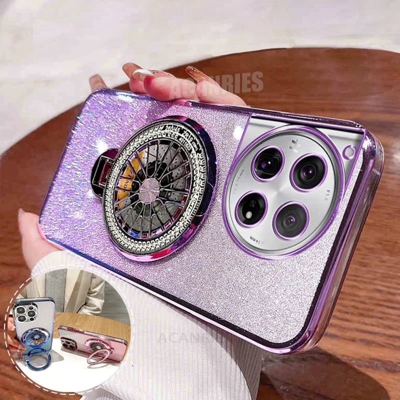 Luxury Plating Rotate Stand Holder Silicone Case Cover