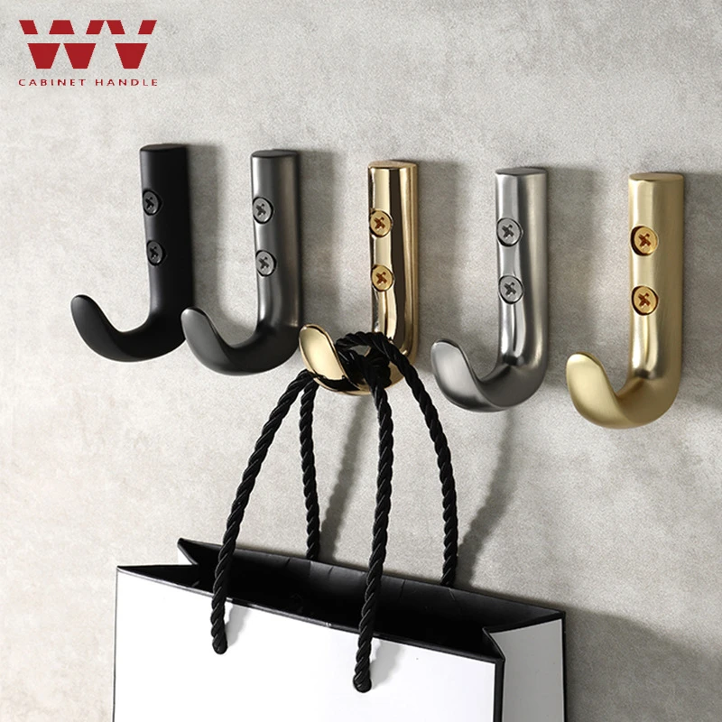 Wv J Type Wall Hanging Clothes Hook Bedroom Robe Hook Living Parlor Coat Hook Bedroom Robe Hook