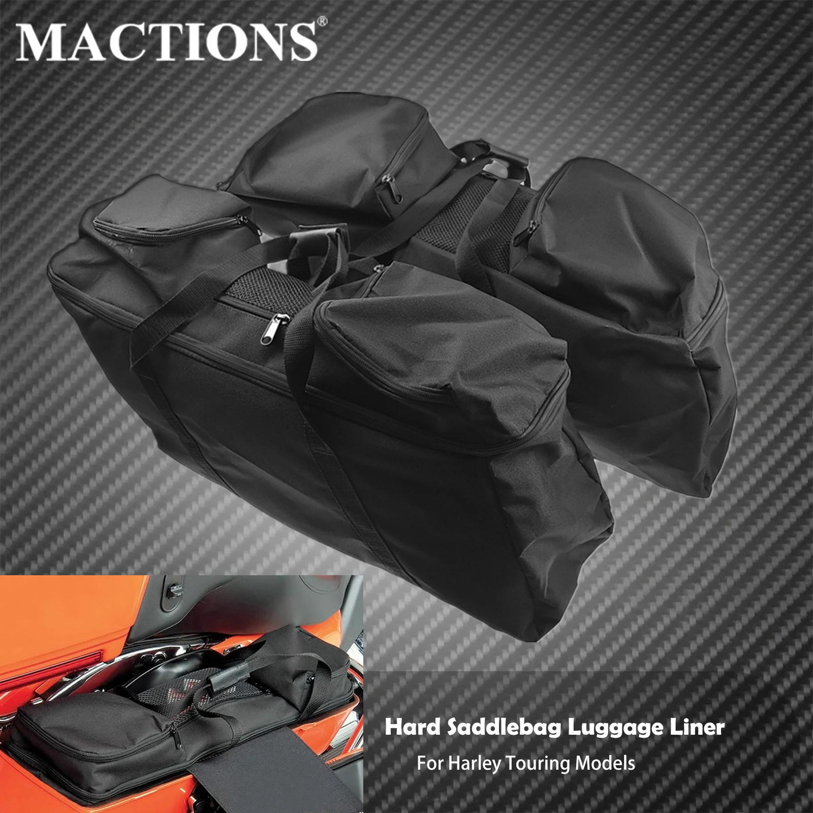 Alforjas rígidas para motocicletas, forro interior para equipaje, bolsas de viaje para Harley Touring Road King Electra Street Glide 1993-2023