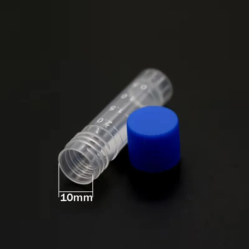 Laboratory Chemical Plastic Test Tube Vial Sealing Cap Packaging Container Office School Chemicals 2ML