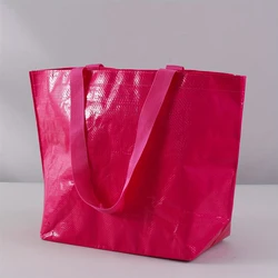 Vibrant Orange Heavy - Duty Reusable Tote Bag - Durable Large Capacity Shopping and Gift Bag with Wide Base (1Pc)