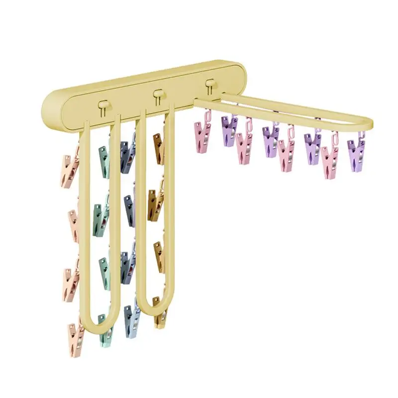 

Sock Drying Rack Portable Foldable Laundry Hanger Rack Baby Clothes Socks Hanger Sock Clips for Towel Underwear Drainage