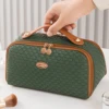 New Fashion Woven Double Zipper Makeup Bag with Large Capacity and Multi compartment Travel Cosmetics Storage Bag Washing Bag 5
