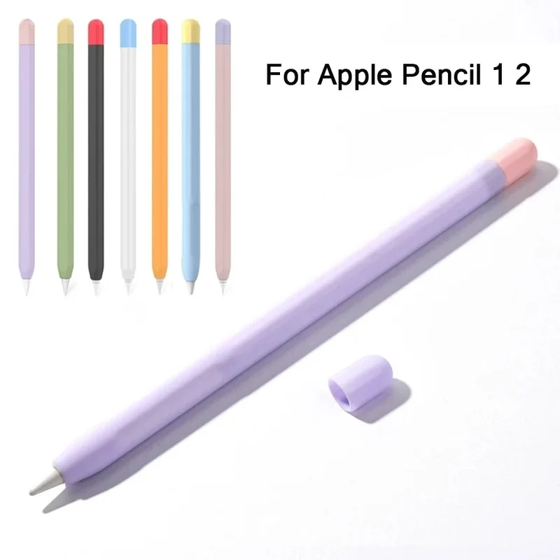 Stylus Cover Silicone Pen Case for Apple Pencil 1 2 Color Matching Stylus Protective Case Non-slip Anti-fall IPad Pen 2 1 Cover