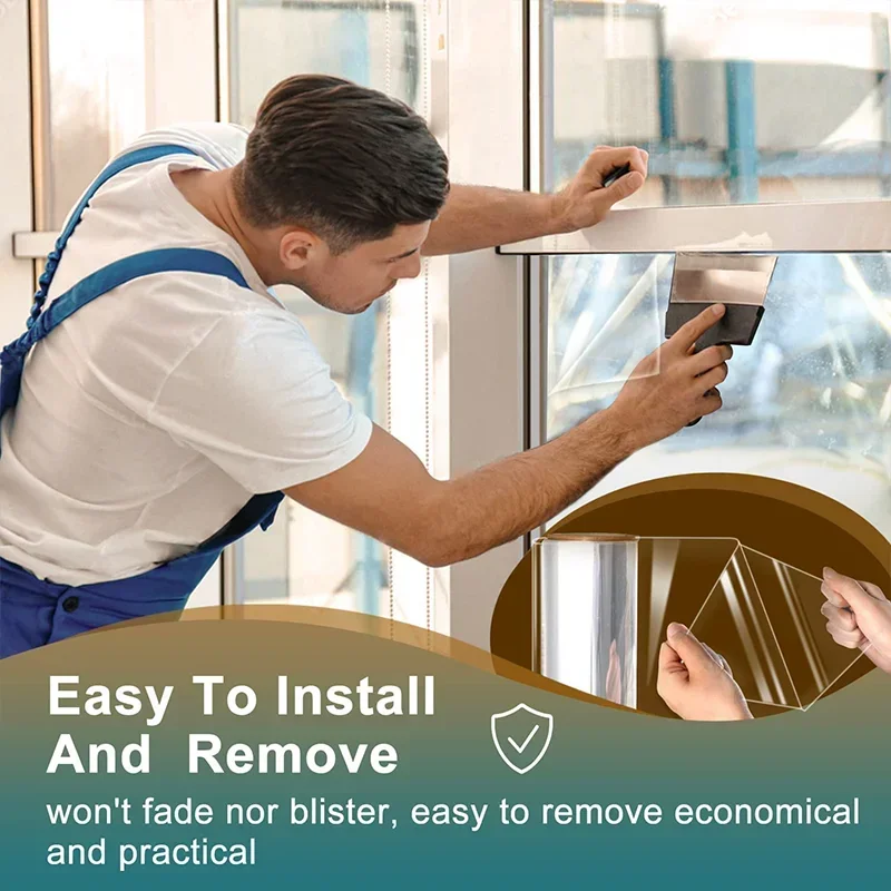 Window Security Film Anti Shatter Glass Film Safety Shatterproof Tempered Glass Protection for Home and Office