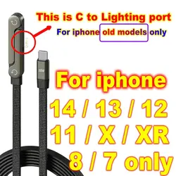 2m Foldable Charging Cable with Integrated Stand - 240W Ultra - Fast Charging & Data Transfer (1.5m C - 8pin Orange)