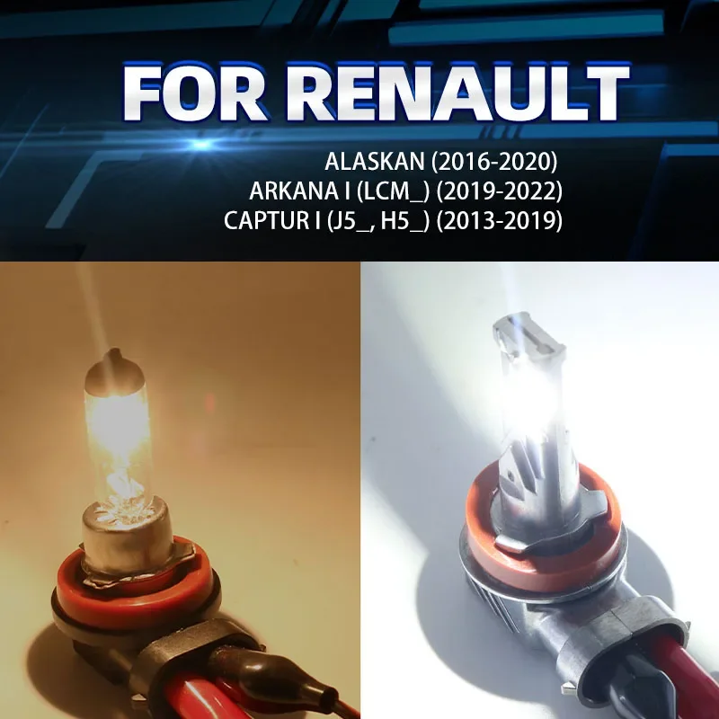 2pcs Car LED Front Fog Lights Bulbs Dual Colors Switchback White