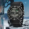 SYNOKE New Men Mountaineering Digital Watch Waterproof Shock Resist Large Screen Outdoor Running Student Fashion Watch Handsome 2