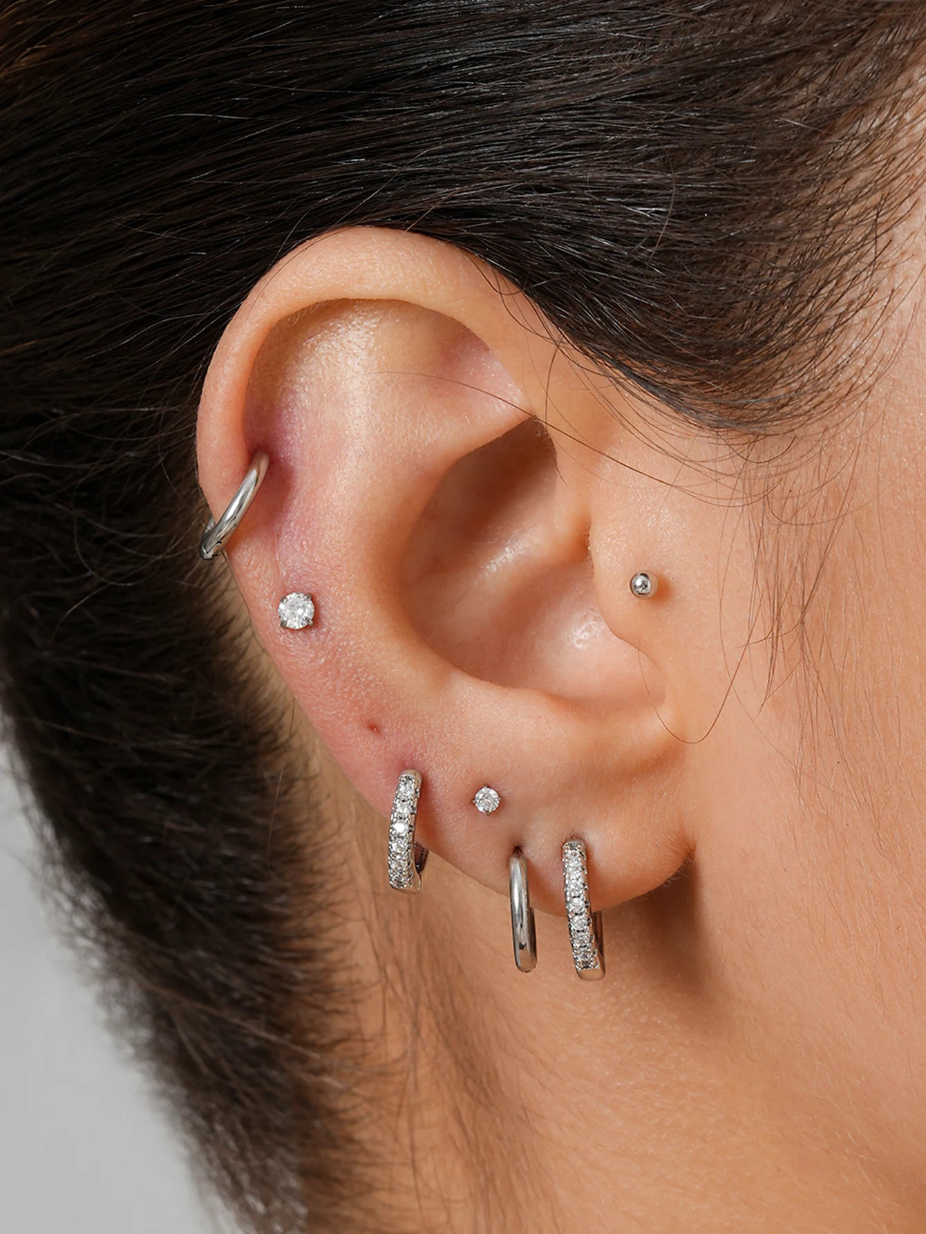 Hoop Earrings 10 Pairs Small Gold Hoop Stud Earrings for Women 18K Gold Plated Tiny Stainless Steel Earrings Sets for Multiple Piercing