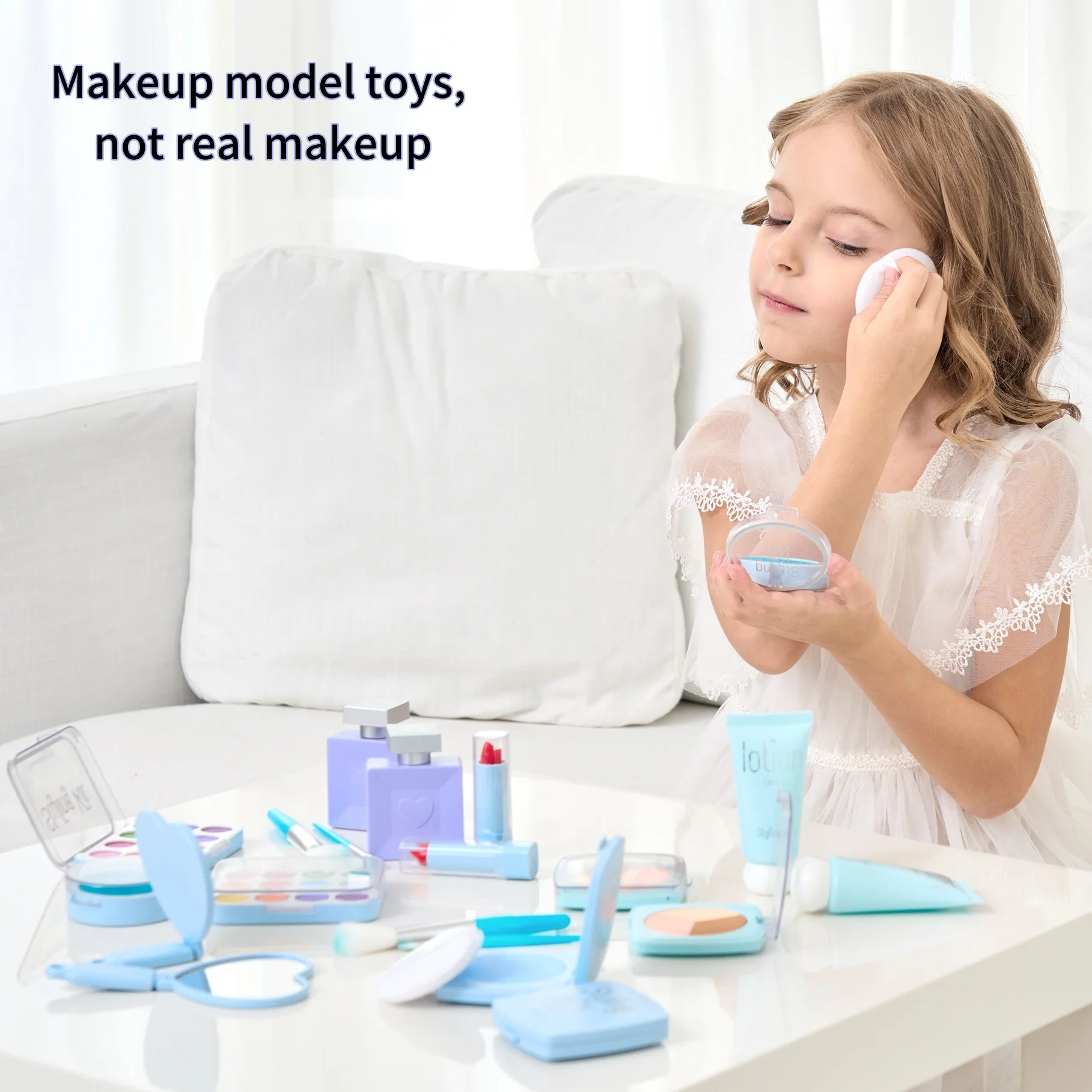 Play Makeup Toy Model-Lipstick and Eyeshadow Kit, Girl Princess Makeup Set，Birthday Gift, Pretend Play, Can't Really