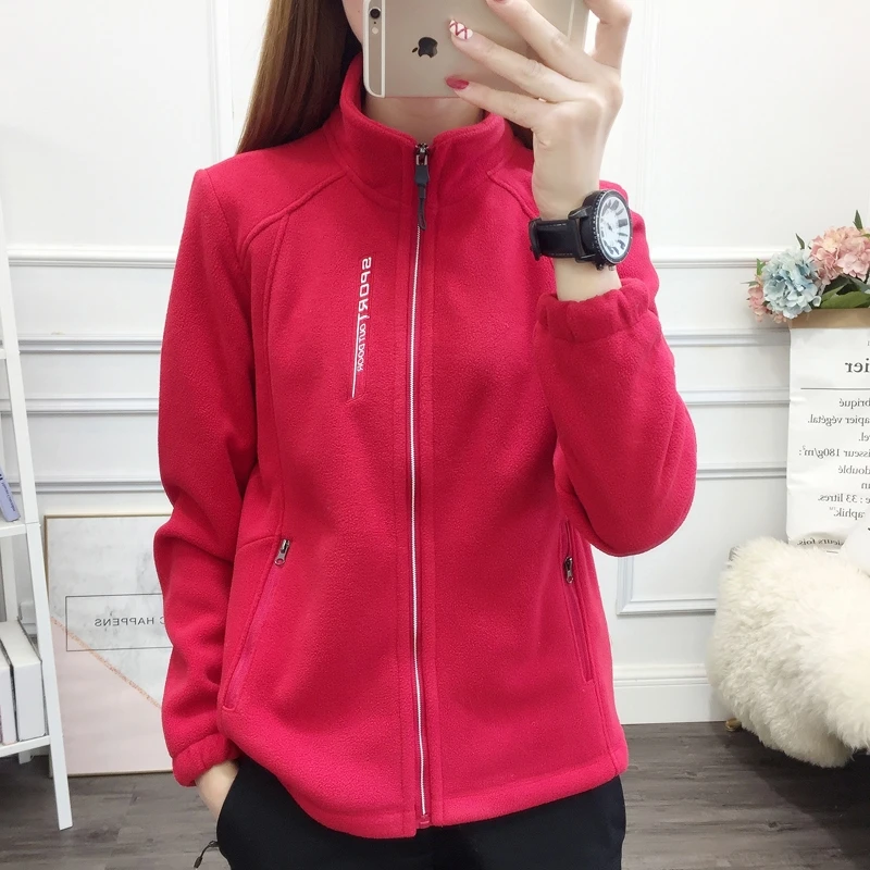 Winter Women Sweatshirt Coat Casual Loose Zip Up Cardigan Long Sleeve Sweatershirt Reversible Polar Fleece Stand Collar Coat 6
