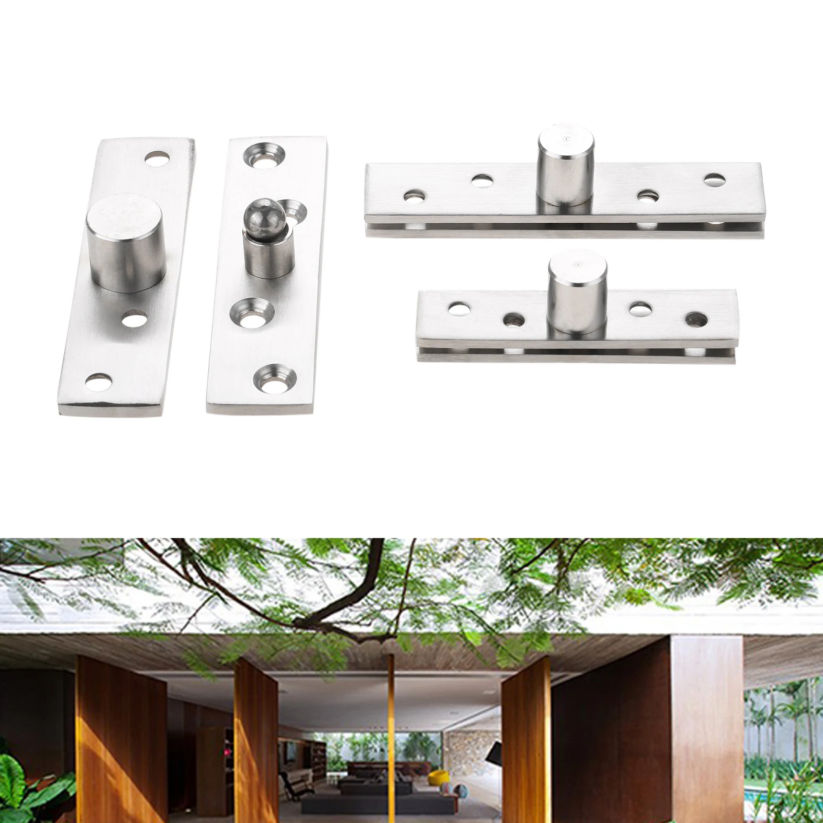 Door Pivot Rotating Hinge Stainless Steel Up Down Shaft 360 Degree Rotation Hidden Door Heavy Duty Grind Core 73/95/98mm Solid