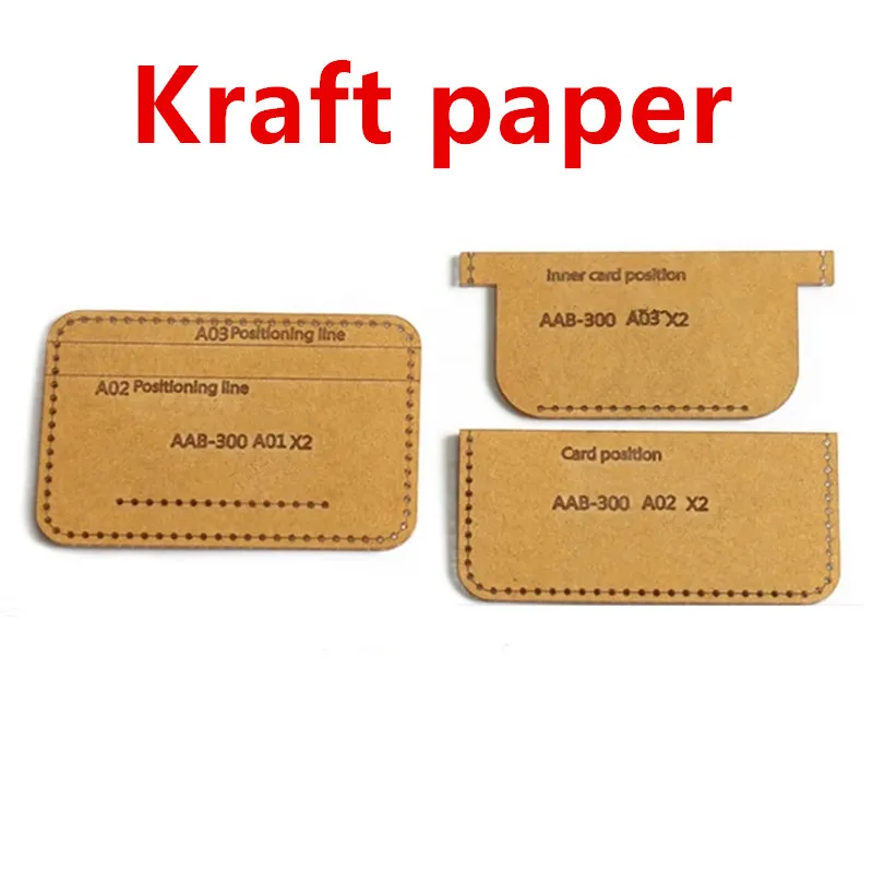 DIY Leather Handmade Card Holder Double Coin Card Storage Bag Sewing Pattern 1 Set 7*10*0.5cm