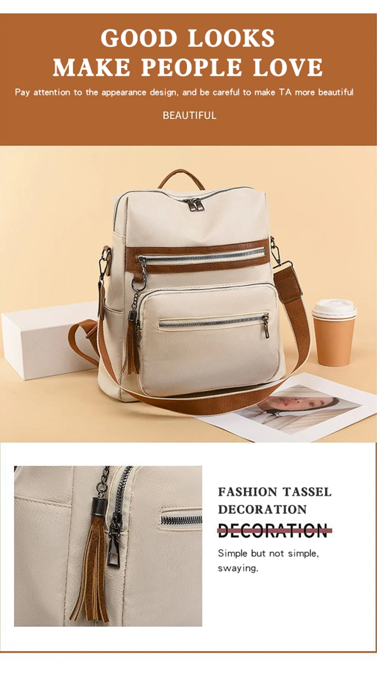 Hohe Qualität Frauen Mann Rucksack Weiche Leder männer Rucksäcke Mädchen Luxus Designer Rucksack Laptop Tasche Große Kapazität Reisetasche – Detail 3