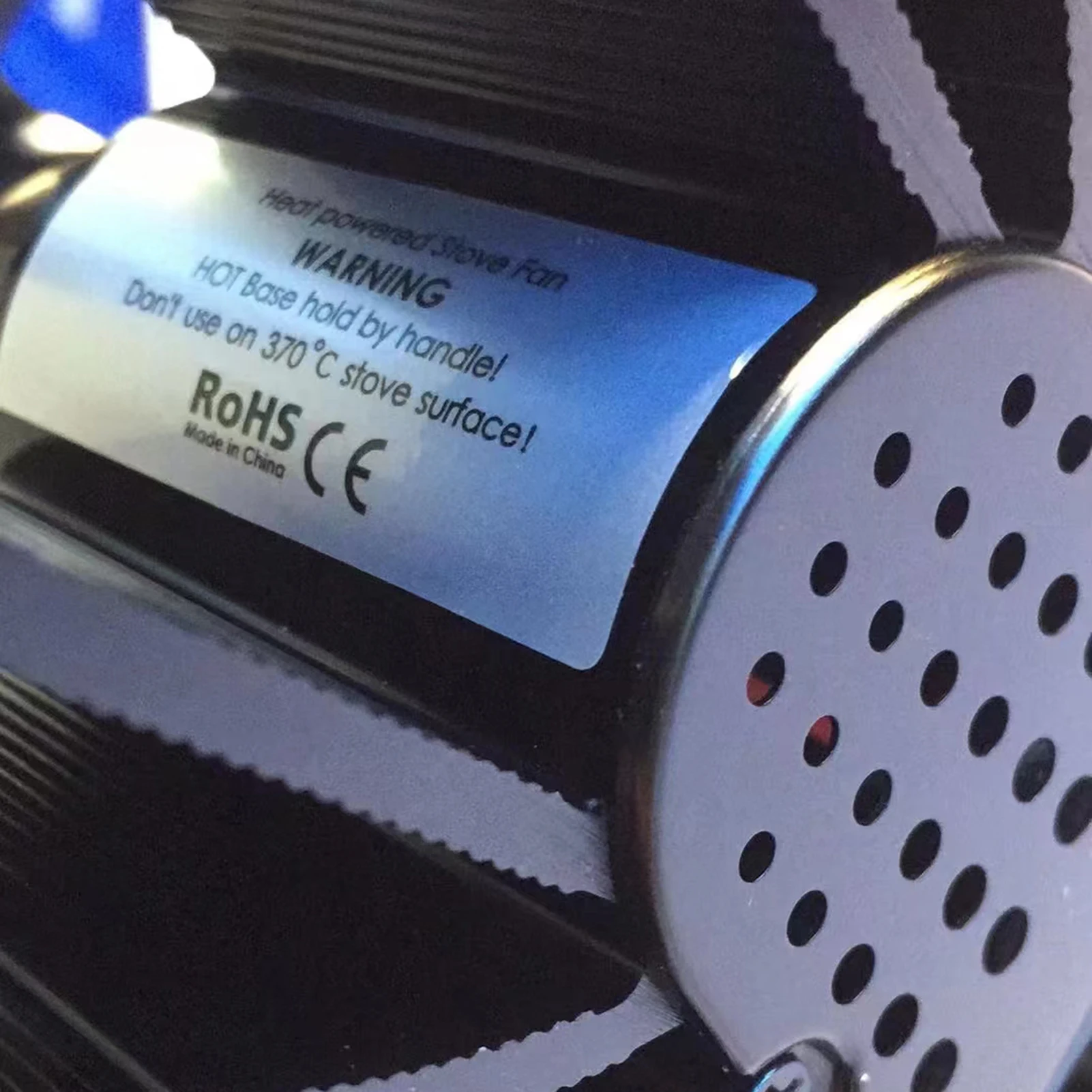 Fireplace Fan Heat Powered Stove Fan Black 4 Blades Quiet Fireplace Efficient Heat Distribution Stove