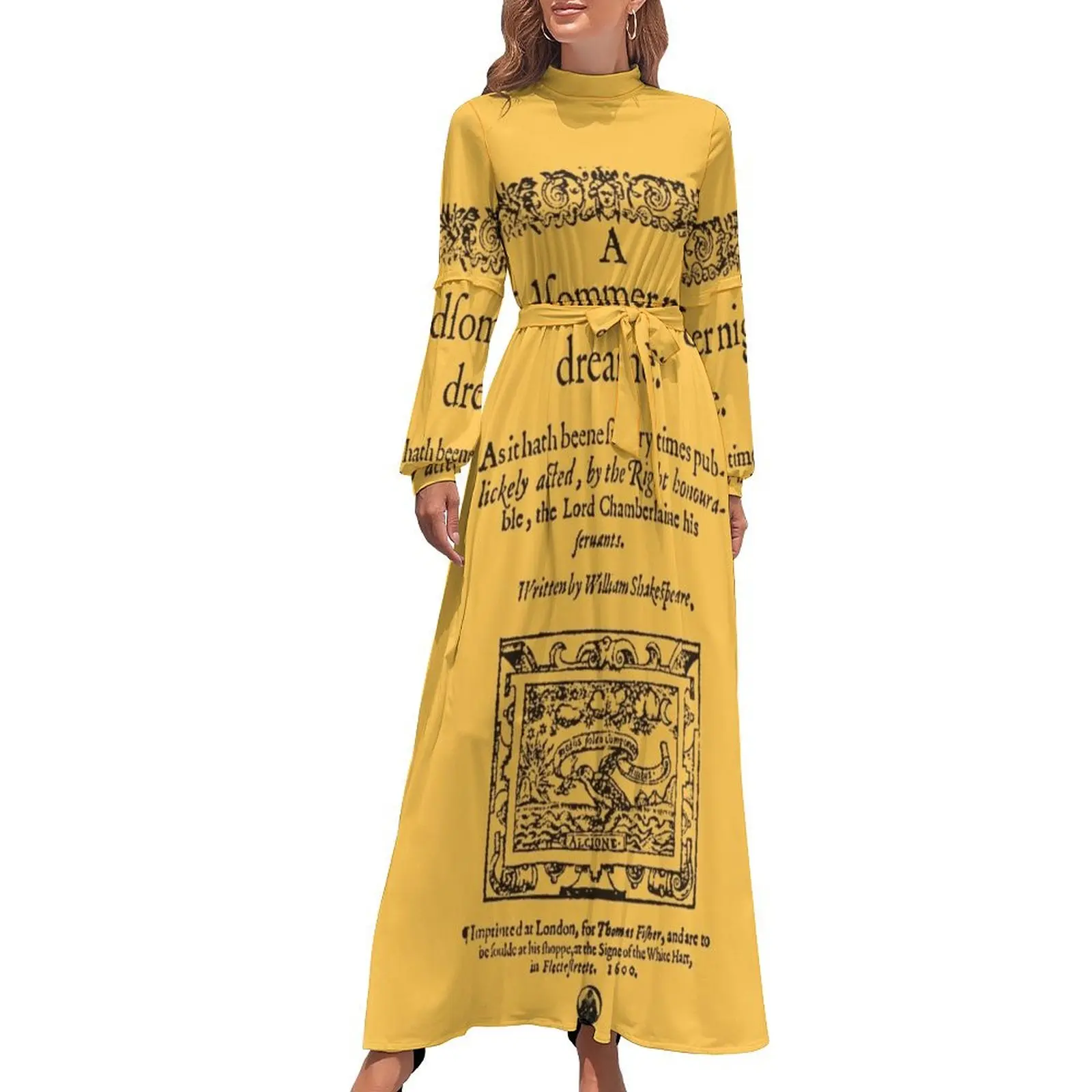 thumbnail image 1 of Vestido largo de verano de mujer 2024 con diseño de Shakespeare El sueño de una noche de verano, 1 of 5