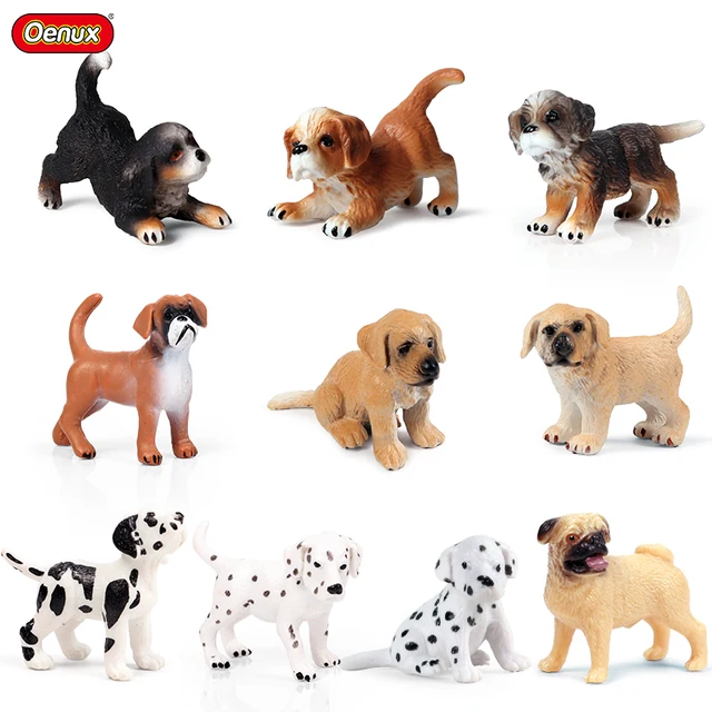 Oenux symulacja 10 sztuk zestaw modeli psów hodowlanych Pup…