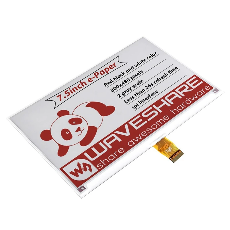 Waveshare 7.5 Inch E-Ink Display 800&times;480 Red Black White E-Paper Screen for Raspberry Pi Series Mainboard Jetson Nano RDK X3