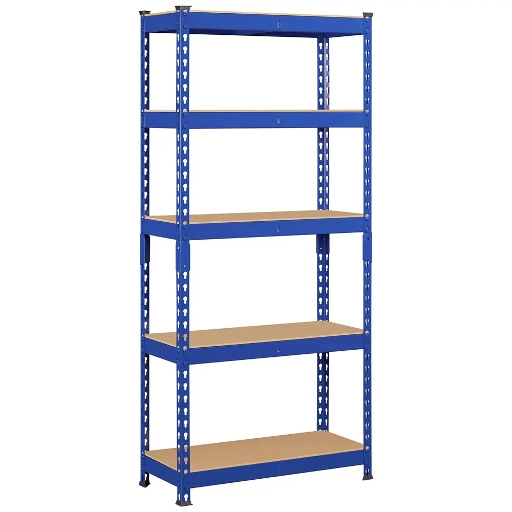 

Smile Mart 5-Shelf Boltless & Adjustable Steel Storage Shelf Unit, Blue, Holds Up To 330 Lb Per Shelf Closet Organizer