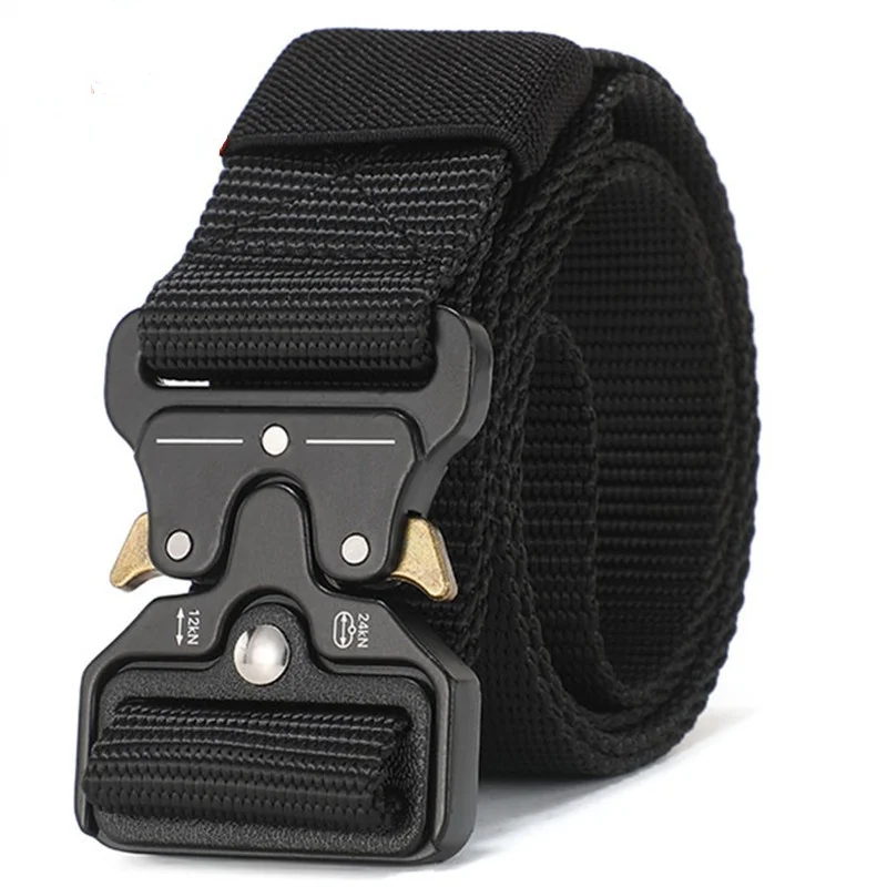 Men Women Outdoor Hunting Fishing Military Waist Belt Nylon Canvas Belts Plastic Buckle