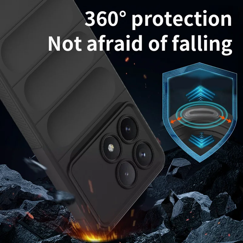 POCO X6 Pro M6 5G F5 Pro X5 M5 X4 Pro M4 Pro F4 X3 GT F3 C65 C55 충격 방지 갑옷 헤비 듀티 커버 용 에어백 안티 드롭 케이스