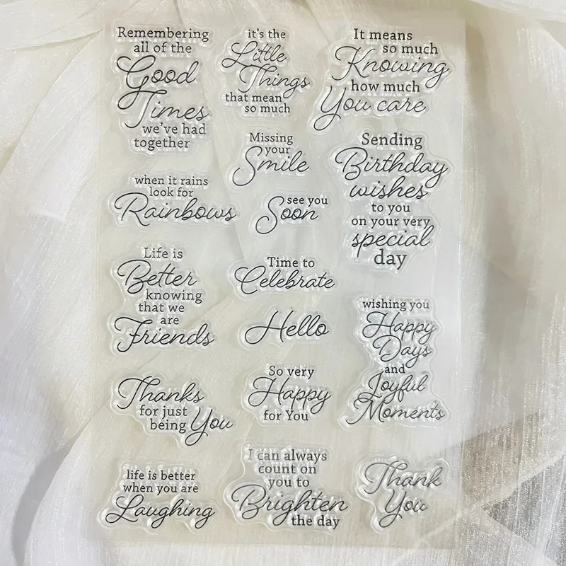 English Word daily phrase Clear Stamp Transparent Silicone Stamp Seal Sheet For Scrapbooking Photo Album Decoration