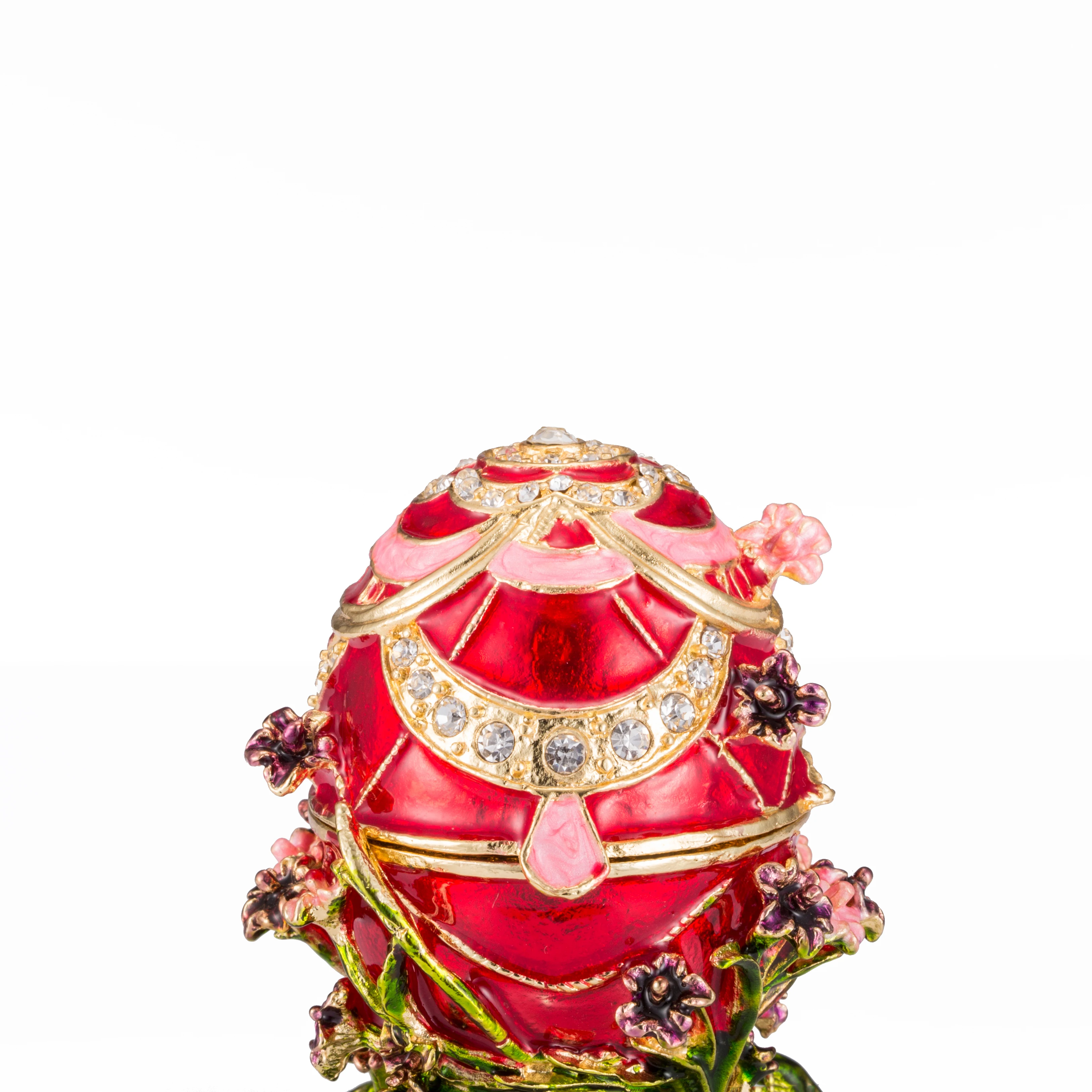 QIFU New Red Faberge Egg Trinket Box for Home Decor Gifts 3
