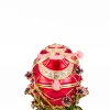 QIFU New Red Faberge Egg Trinket Box for Home Decor Gifts 3