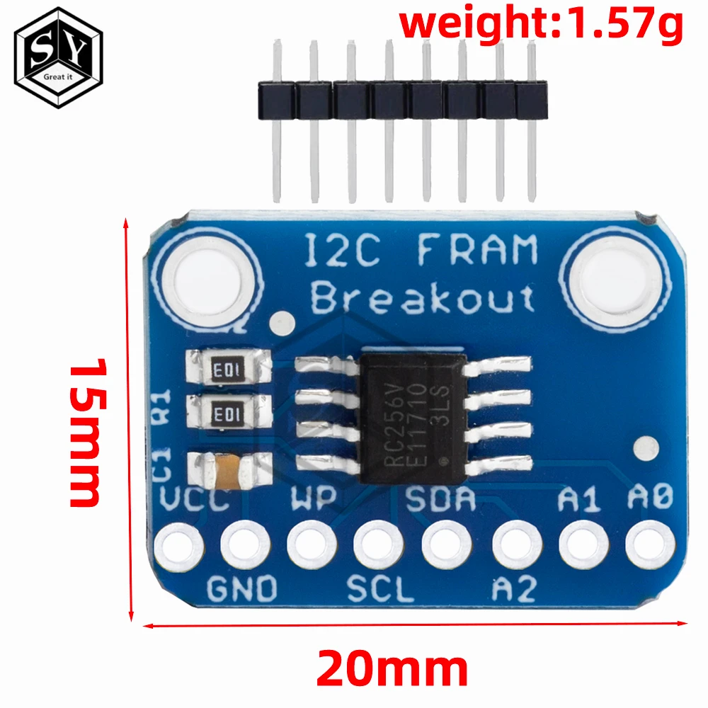 1-50pcs MB85RC256V 메모리 IC 32KB 개발 도구 IoT 센서 장치용 I2C 비휘발성 FRAM 브레이크아웃 보드 모듈