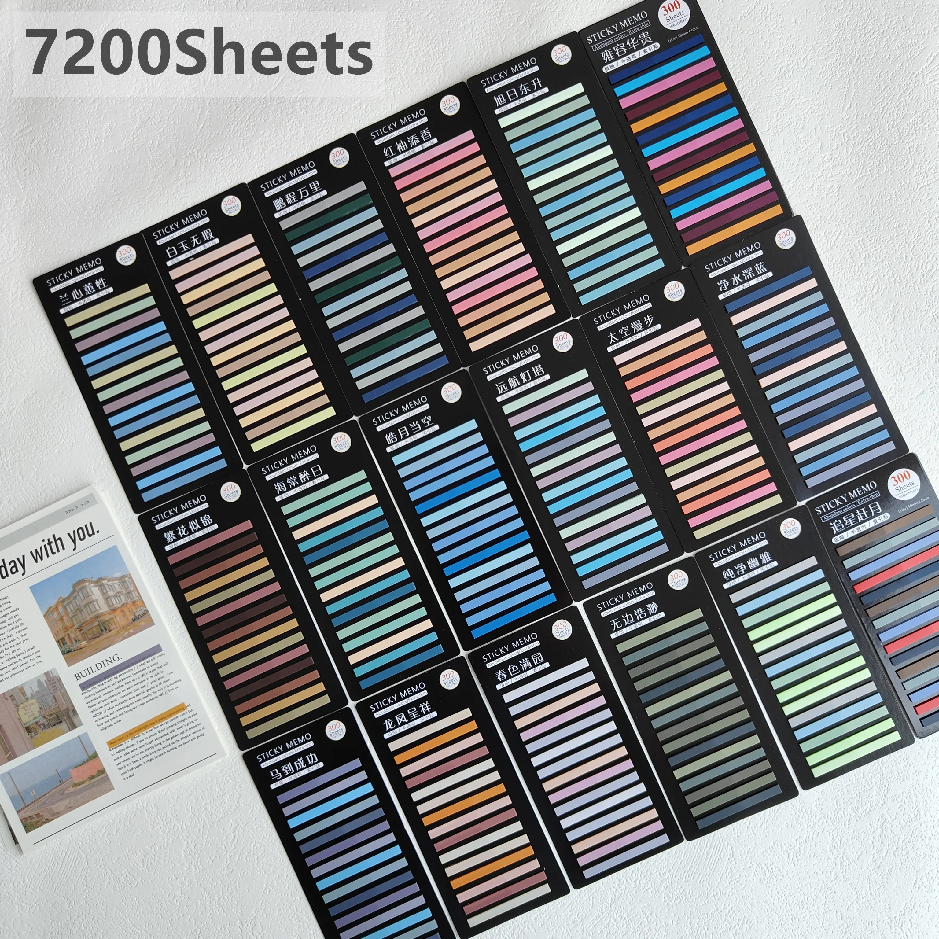 18Packs 5400 Sheets Transparent Sticky Notes Self-Adhesive BookMarkers Annotation Reading Book Clear Tab Kawaii Cute Stationery 2