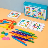 Children's Rainbow Stick Thinking Puzzle Wooden DIY Ice Cream Stick Puzzle Challenge Table Games Montessori Educational Toys 1