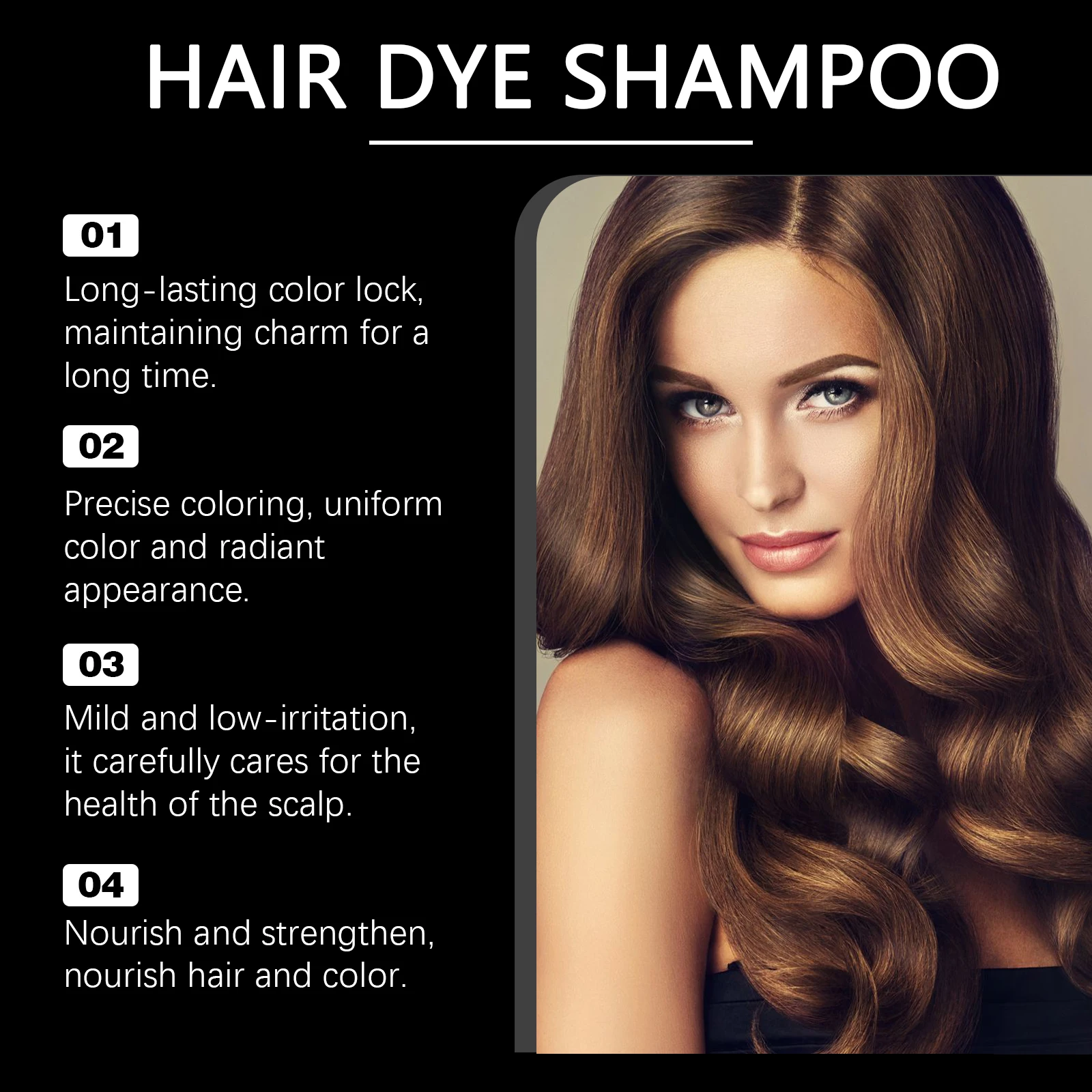 Black Hair Dye Shampoo Rapid Hair Dyeing Repair Dry Reduce Breakage Split Ends Oil Control Nourishing Hair Root Coloring Shampoo 5