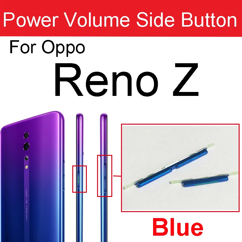 전원 켜기 끄기 사이드 버튼 OPPO Reno 2 Z 2Z 2F 볼륨 업 다운 사이드 버튼, 전원 볼륨 사이드 키패드 플렉스 케이블 수리 부품