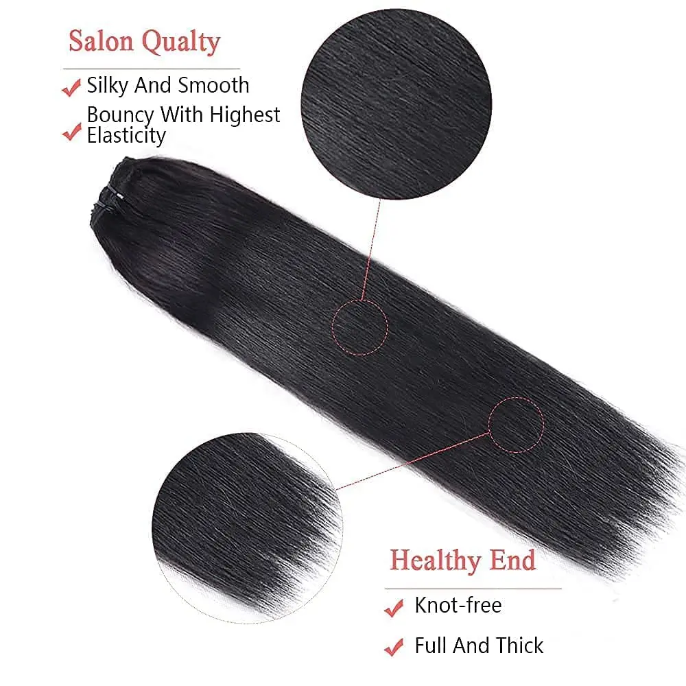 Clip In Hair Extension Natural Human Hair Straight Clip In Extension Full Head Brazilian Remy Hair Clip Hair Extension for Women