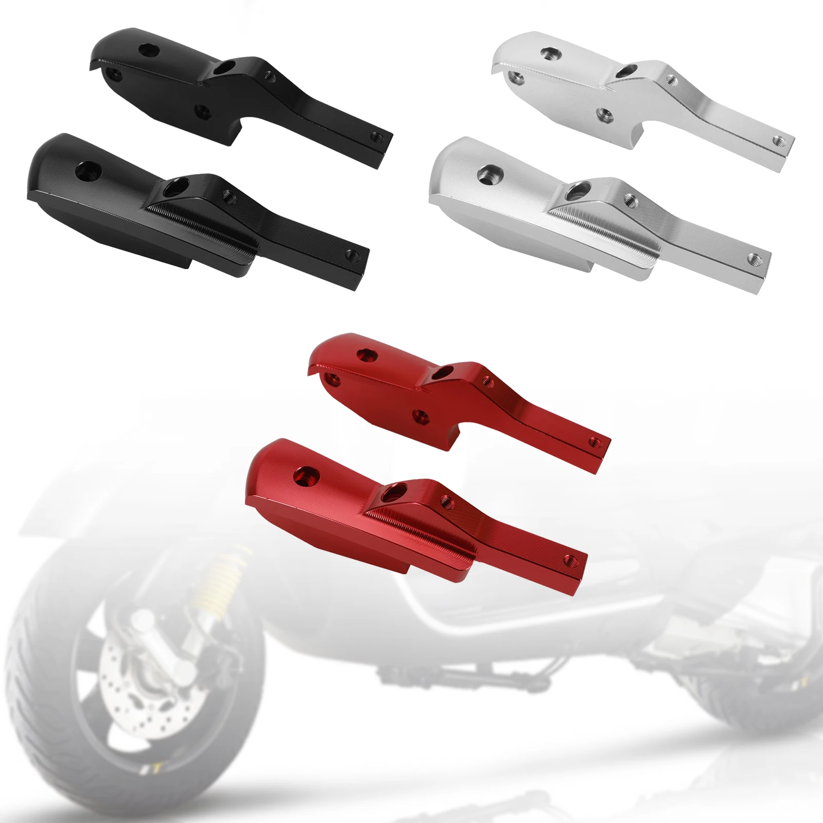 Passenger Footpegs Extensions Extended fit for Vespa GTS