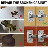 ชุดซ่อมบานพับตู้ 2-100 ชุด แผ่นซ่อมบานพับสแตนเลส พร้อมสกรูยึดสำหรับเฟอร์นิเจอร์ครัว 3