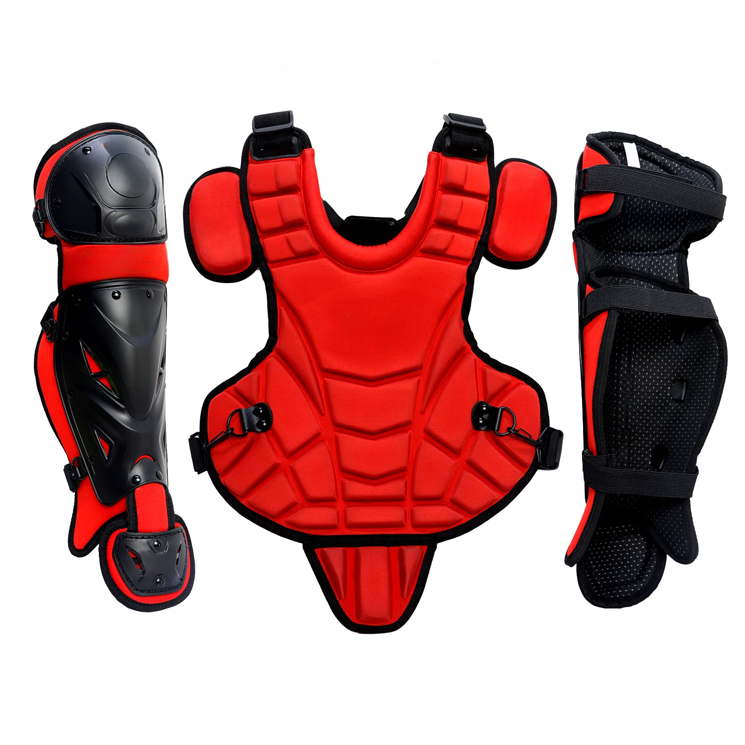 Protector equipment 14inch black baseball catchers chest and leg guards baseball softball for youth