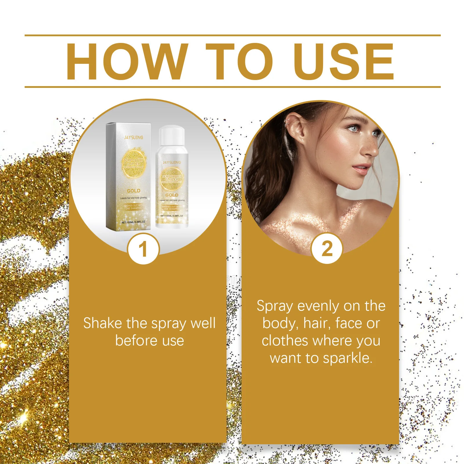 Gold Silver Highlighter Spray Glitter Shimmer Sparkle Liquid Highlighter Makeup Waterproof High Glossing Glitter Body Cosmetics 6