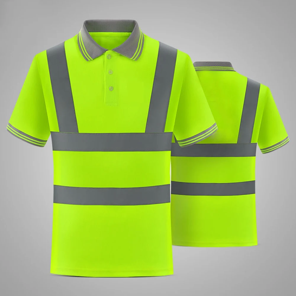 Safety Shirt Man Work High Visibility Safety Luminous Vest Security Clothing Breathable Quick Dry Hi Vis T Shirt Workwear