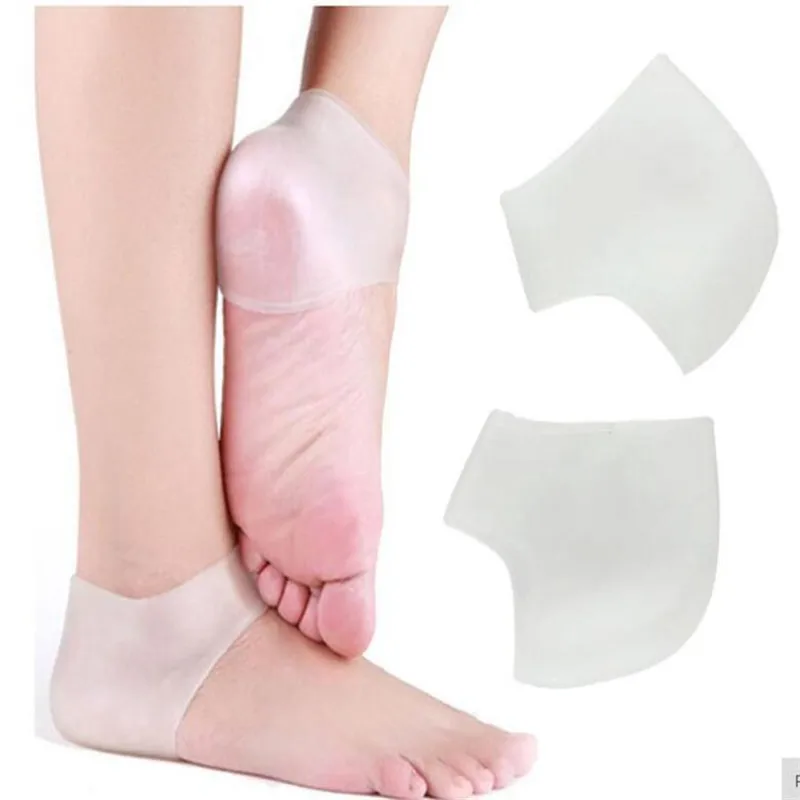 Silicone Feet Heel Protective Insoles Moisturizing Gel Heel Thin Socks without Hole Cracked Foot Skin Care Protector Insert 2Pcs shoe insoles heel cushion insole heel patch insole heel cushion protector heel insoles heel protector patches heel protector pads heel socks heel protector