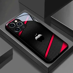 Sleek Black Carbon Fiber Pattern Glass Phone Case - iPhone Air (1)